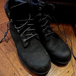 Black Leather Timberland Premium Waterproof Leather Boot Womens 7.5